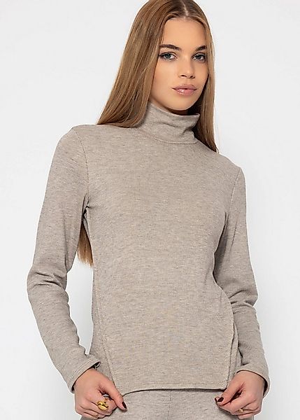 SASSYCLASSY Langarmshirt Geripptes Langarmshirt Damen mit Zeirnähet elegant günstig online kaufen