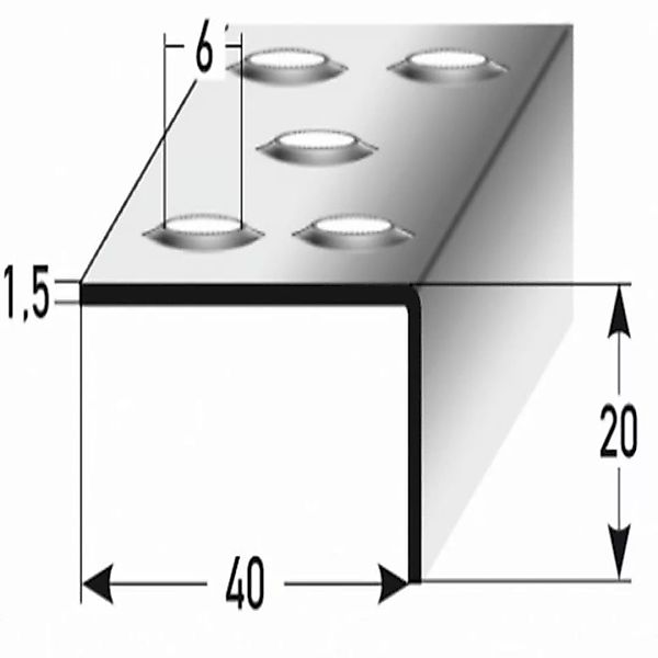 Treppenkante "Stilo" / Winkelprofil (Größe 20 mm x 40 mm) Edelstahl matt, R günstig online kaufen