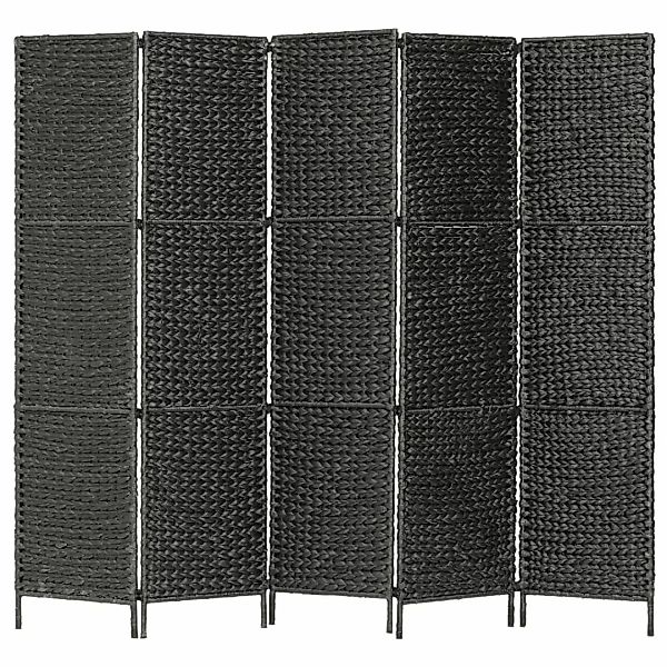 5-teiliger Paravent Schwarz 193×160 Cm Wasserhyazinthe günstig online kaufen