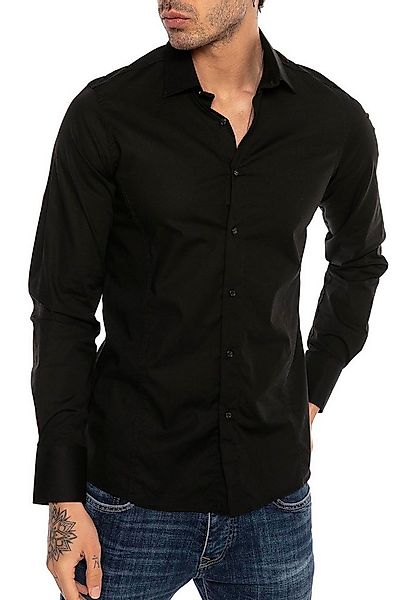 RedBridge Langarmhemd in Slim Fit – Kentkragen, Unifarben, Eleganter & Zeit günstig online kaufen
