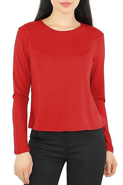 dy_mode Langarmshirt Damen Rundhals Shirt – Stilvolles Langarmshirt in Basi günstig online kaufen