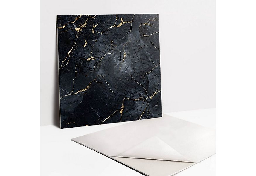 Tulup Wandtattoo Wandfliese Selbstklebend Marmor mit Gold 30x30cm Vinylflie günstig online kaufen