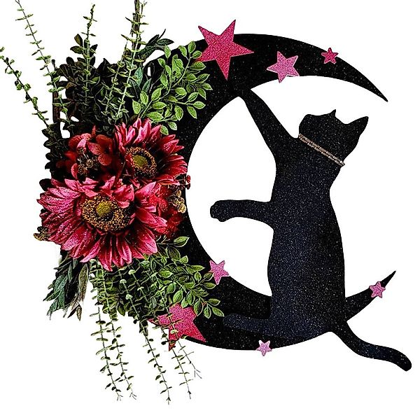 Kunstkranz Katzen Türkranz,Halloween Mond Kranz mit günstig online kaufen