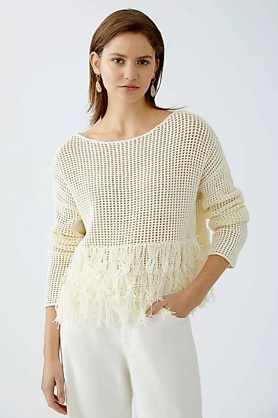 Oui Rundhalspullover Pullover Baumwollmischung günstig online kaufen