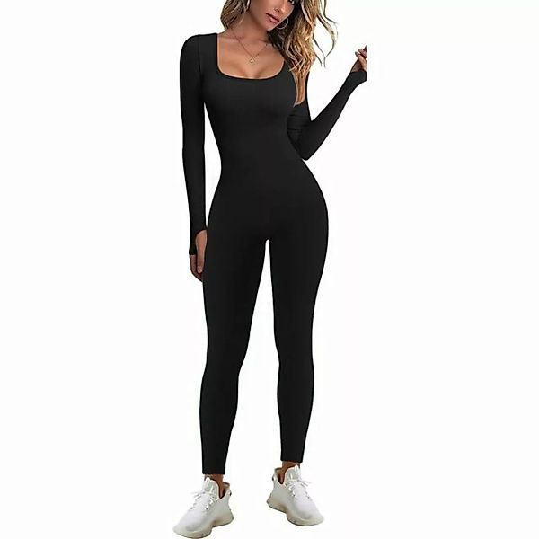 ZWY Jumpsuit Damen-Overall, langärmelig, Rundhalsausschnitt, elegant, lang günstig online kaufen