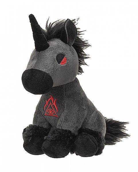 Horror-Shop Plüschfigur Schwarzes Gothic Einhorn Kuscheltier günstig online kaufen