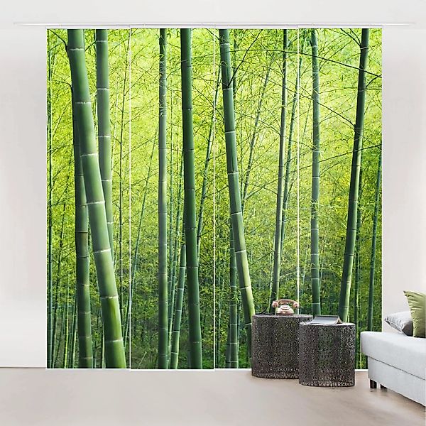 Schiebegardinen Set Natur & Landschaft Bambuswald günstig online kaufen