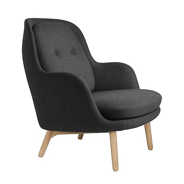 Fritz Hansen - Fri™ JH5 Sessel mit Eichengestell - dunkelgrau/Stoff Christi günstig online kaufen