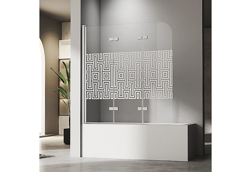 Hopibath Badewannenaufsatz 3teilig Duschwand für Badewanne milchglas Design günstig online kaufen
