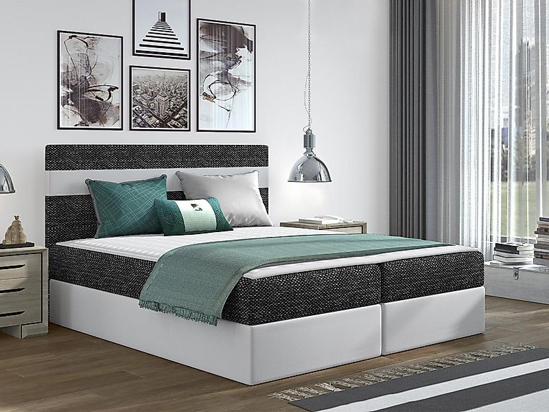 MIRJAN24 Boxspringbett Modena (Matratze und Topper), Polsterbett mit 2 Bett günstig online kaufen
