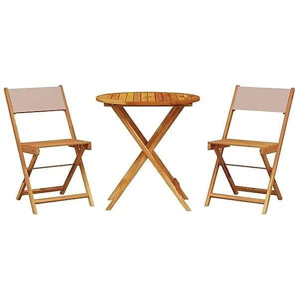 vidaXL 3-tlg Bistro-Set Taupe Stoff und Massivholz Modell 7 günstig online kaufen