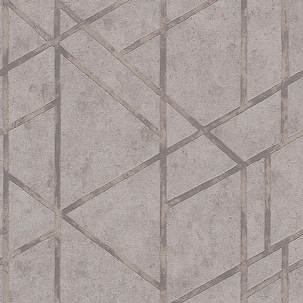 PROFHOME 369282-GU Grafik Tapete Geometrisch schimmernd Grau Silber 0,53 m günstig online kaufen