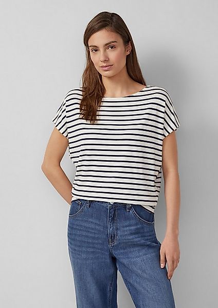 s.Oliver Kurzarmshirt T-Shirt Fließendes Jersey-Shirt mit überschnittenen S günstig online kaufen