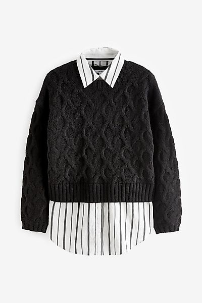 Next 2-in-1-Pullover Grobgestrickter Pullover im Lagenlook günstig online kaufen