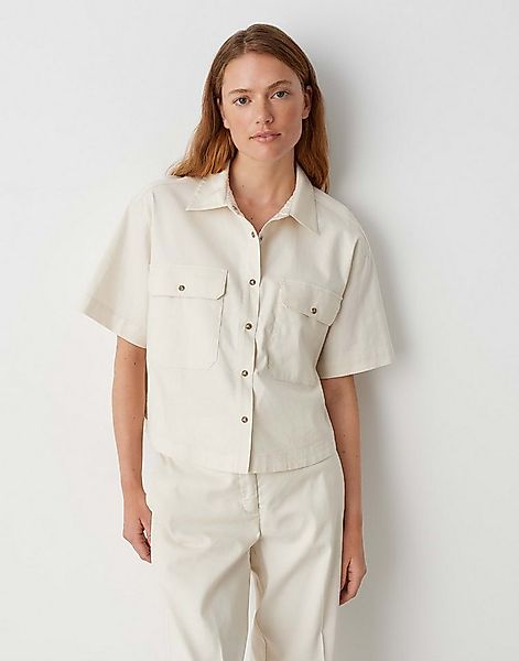 OPUS Kurzarmbluse FRINGO Boxy Fit aus Leinen Mix günstig online kaufen