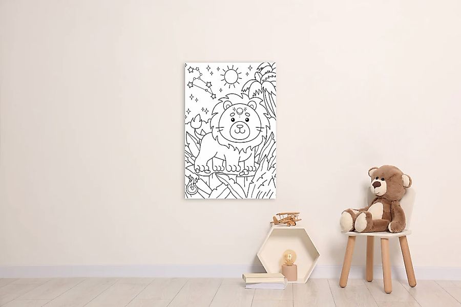 queence Bild "Löwe im Dschungel" Blätter  Blätterbilder  Figuren  Löwe  Löw günstig online kaufen