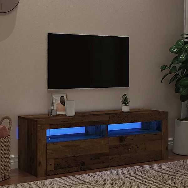 vidaXL TV-Schrank mit LED Altholz-Optik 120x35x40 cm Holzwerkstoff 856319 günstig online kaufen