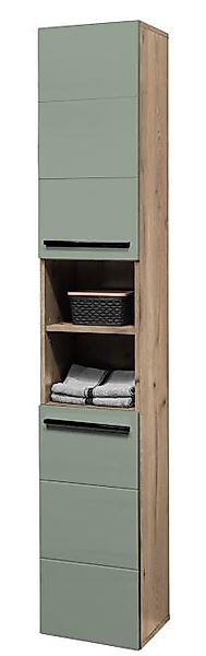Hochschrank 30 cm breit VISTA Schilfgrün / Viking Oak günstig online kaufen