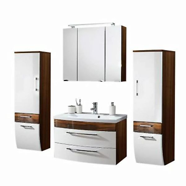 Lomadox Badmöbel Set mit 80cm Waschtisch & LED-Spiegelschrank RIMAO-02 Hoch günstig online kaufen