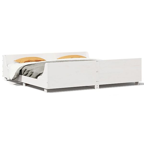 vidaXL Massivholzbett ohne Matratze Weiß 180x200 cm Kiefernholz 3302274 günstig online kaufen