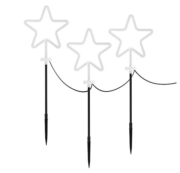 ECD Germany Weihnachtsfigur 3er Set Gartenstecker Stern Deko Beleuchtung fü günstig online kaufen