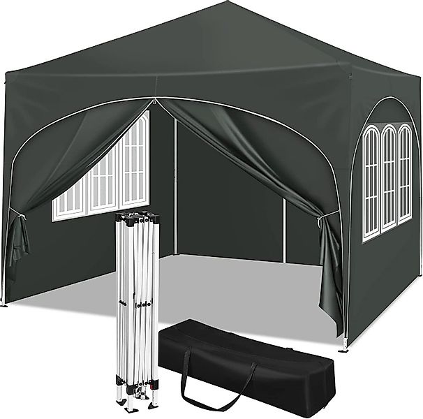 Woltu Faltpavillon, mit 4 Seitenteilen, 3x3 m, mit 4 Seitenwänden, höhenver günstig online kaufen