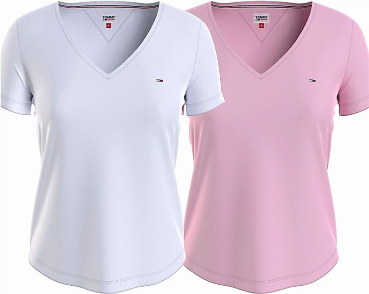 Tommy Jeans V-Shirt "TJW 2PACK SLIM SOFT V NECK TEE", in Basic Optik mit To günstig online kaufen
