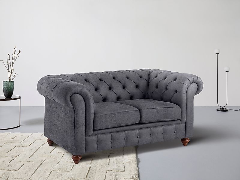 Home affaire Chesterfield-Sofa Chesterfield 2-Sitzer B/T/H: günstig online kaufen