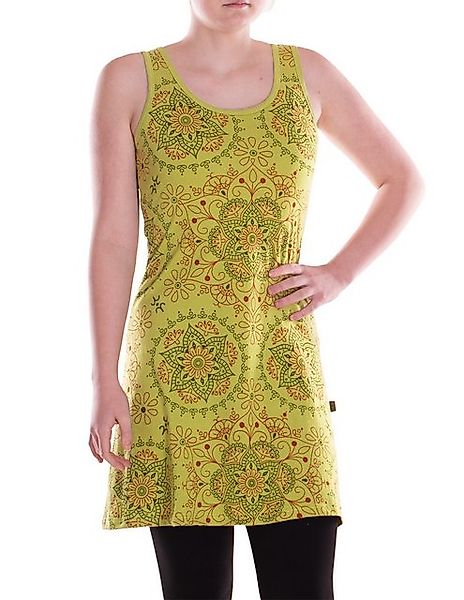 Vishes Minikleid Damen Baumwolle Blumen-Muster Rundhalsausschnitt ärmellos günstig online kaufen