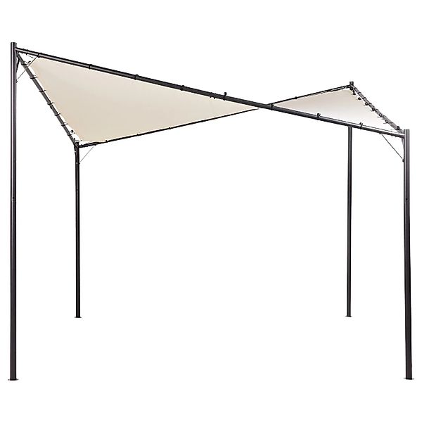 Beliani Garten-Pergola AVENTINE Beige Schwarz 300x300x260 günstig online kaufen