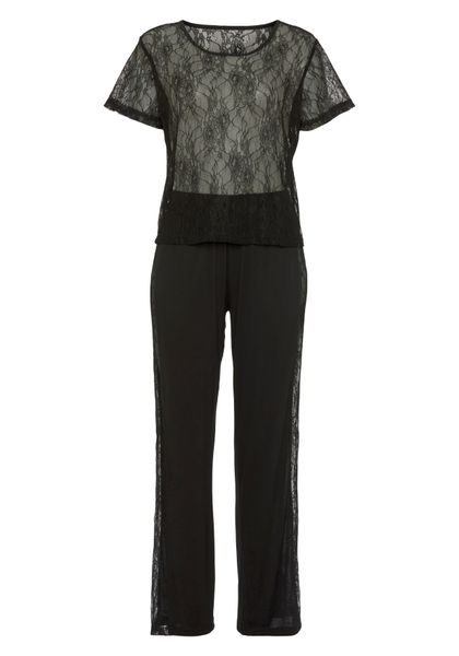 Vivance Dreams Pyjama Set, 2 Stk. tlg., transparente elastische Spitze günstig online kaufen