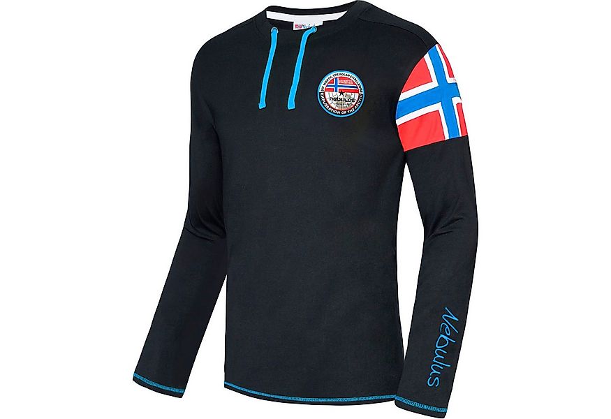 Nebulus Langarmshirt FRERK, P6670 - Herren, schwarz-kobalt, XXL günstig online kaufen