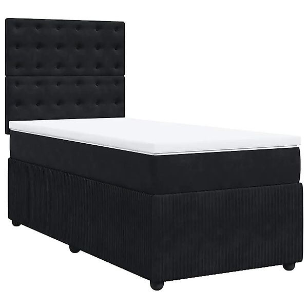 vidaXL Boxspringbett mit Matratze Schwarz 80x200 cm Samt 3294504 günstig online kaufen