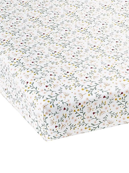 vertbaudet Spannbettlaken Baby Spannbettlaken Blumenzauber, Baumwolle, günstig online kaufen