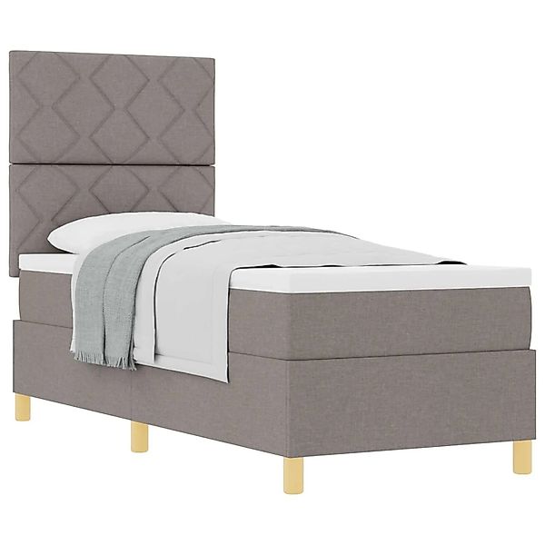 vidaXL Boxspringbett mit Matratze mit Kopfteil Taupe 80 x 200 cm Stoff 3339 günstig online kaufen