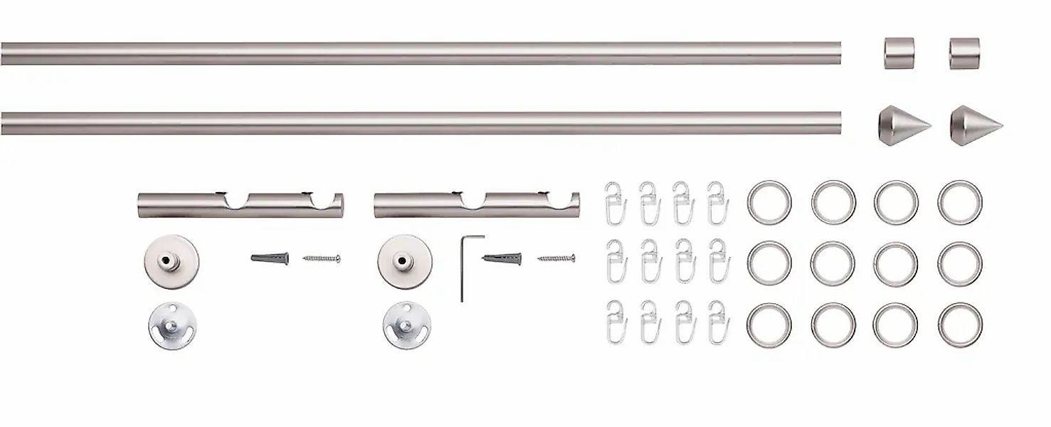 Good Life Gardinenstange "PUNTA" Ø 16 mm 2 läufig-läufig Fixmaß mit Ringen günstig online kaufen