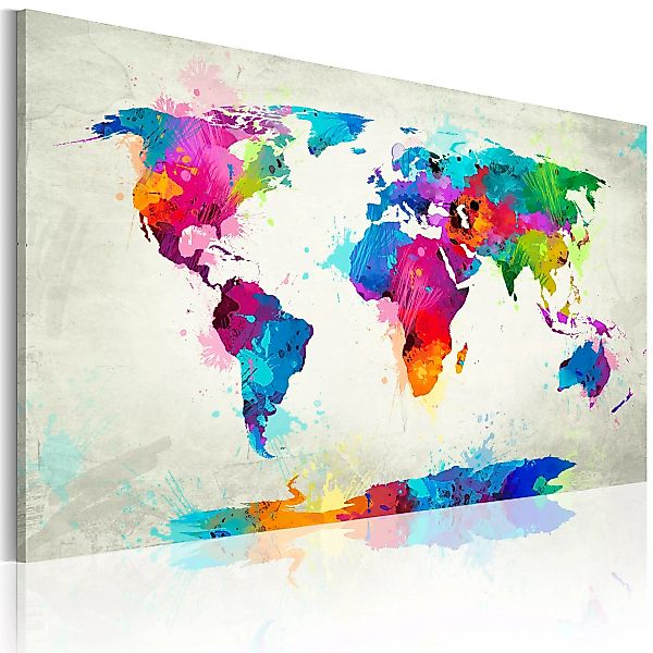 Wandbild - Map Of The World - An Explosion Of Colors günstig online kaufen