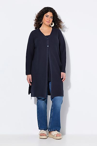 Ulla Popken Strickjacke Strickjacke V-Ausschnitt Langarm günstig online kaufen
