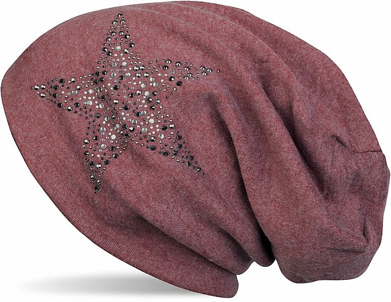 styleBREAKER Beanie "Beanie Mütze mit Strass Nieten Stern" 1 Stk. günstig online kaufen