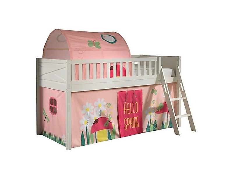 58 aufm Kessel Kinderbett Kinderbett Karyl 208x114x135 Massivholz Weiß Text günstig online kaufen