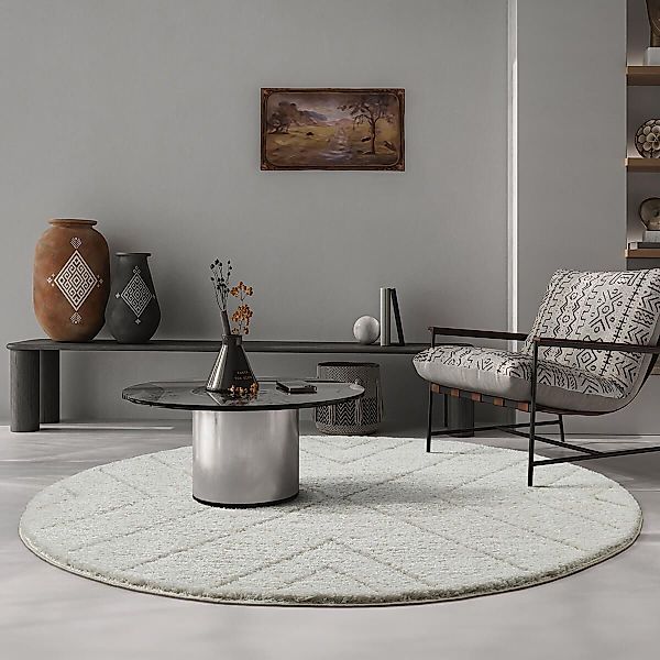 the carpet Teppich Bahar Shaggy, rund, günstig online kaufen