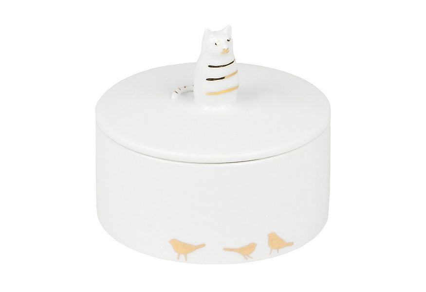 Räder Aufbewahrungsdose räder Porzellangeschichten Dose Katze Weiß Gold günstig online kaufen