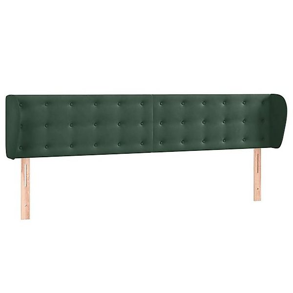 vidaXL Bett, Kopfteil mit Ohren Dunkelgrün 203x23x78/88 cm Samt günstig online kaufen