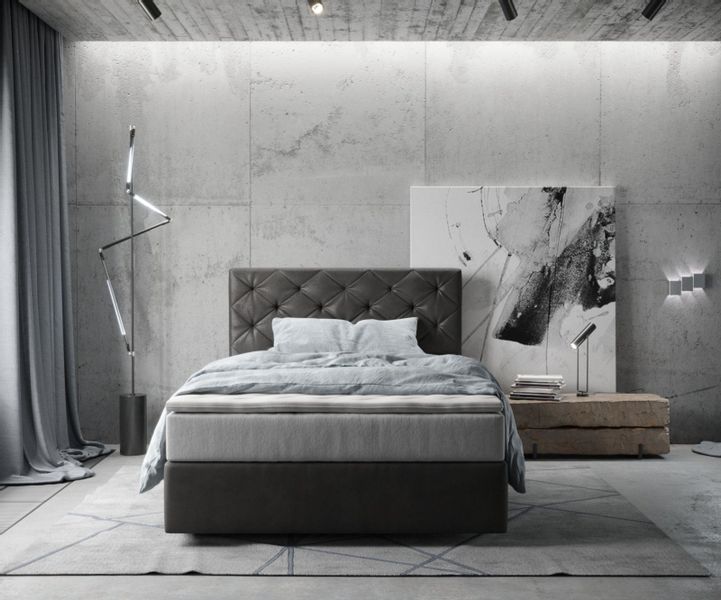 DELIFE Boxspringbett Dream-Great, Mikrofaser Anthrazit Vintage günstig online kaufen