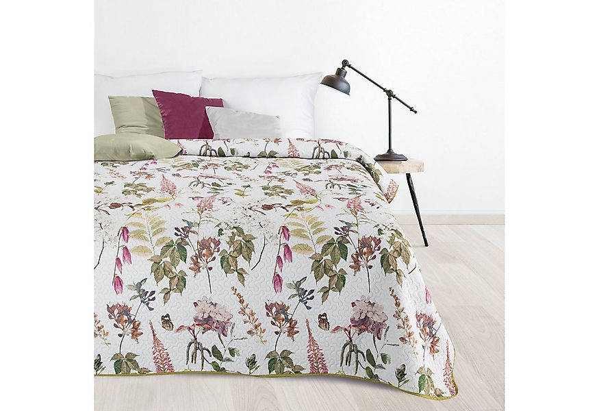 Design91 Tagesdecke Tropical, Palmen Muster Grüne Blätter Papagei Dschungel günstig online kaufen