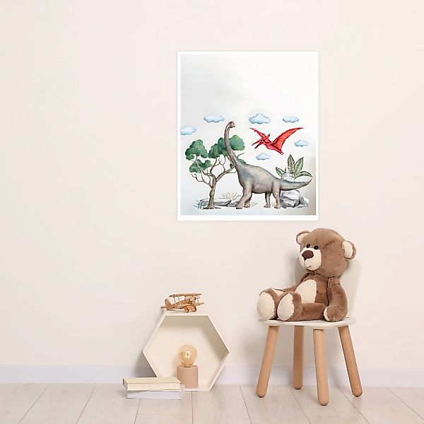 Lüttenhütt Poster "Dinosaurier", Baum-Dinosaurier-Fantasy-Tiere, (1 St.), H günstig online kaufen