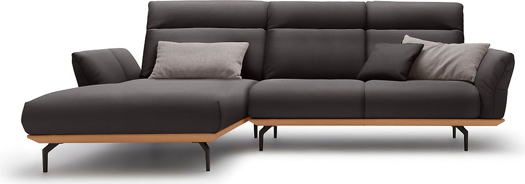 Creation BY ROLF BENZ Ecksofa "CR.460" Sockel in Eiche, Alugussfüße in umbr günstig online kaufen