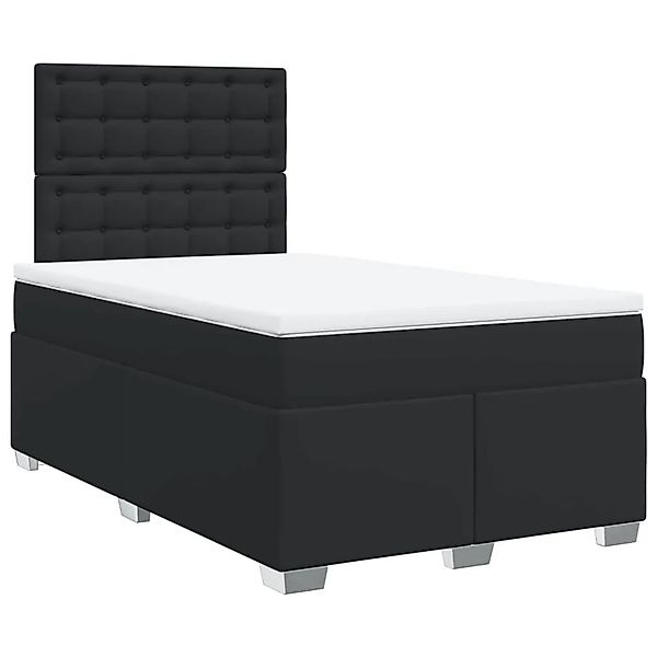vidaXL Boxspringbett mit Matratze Schwarz 120x200 cm Kunstleder 3293016 günstig online kaufen