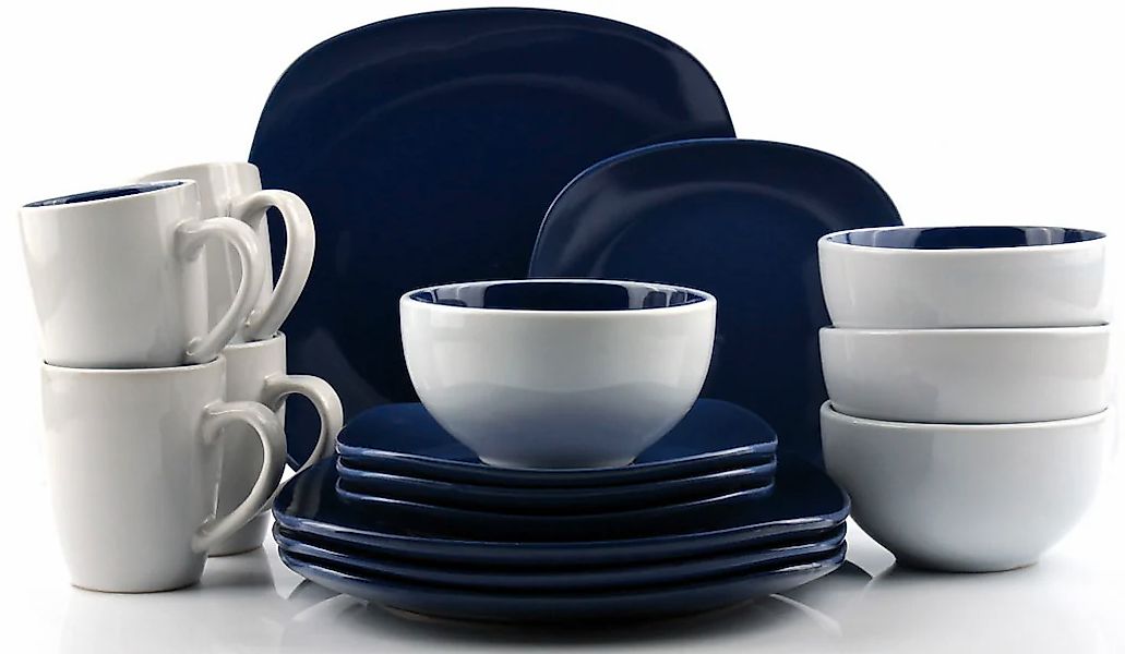 Retsch Arzberg Kombiservice "Geschirr-Set, Service NOVA SQUARE" Bicolor-Loo günstig online kaufen