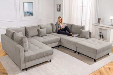 riess-ambiente Wohnlandschaft KENT 305cm greige / günstig online kaufen